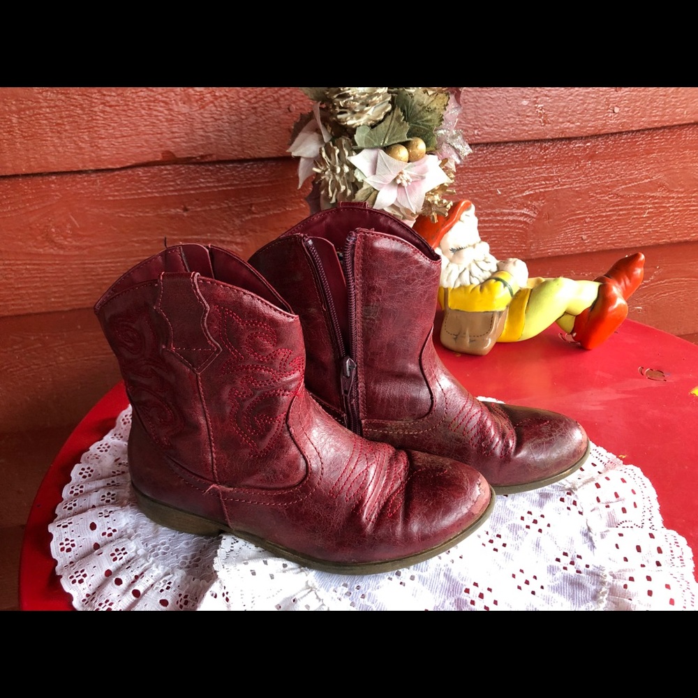 Red fall cowboy booties Target brand